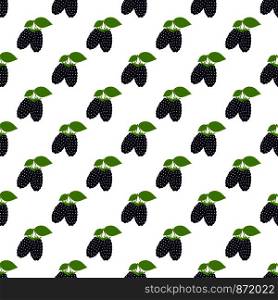 Seamless pattern. Branches with black berries on white background. Blackberry . For your design and decoration of fabric, paper and wallpaper.. Seamless pattern. Branches with black berries on white background.