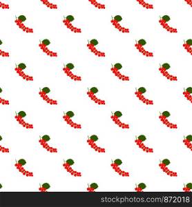 Seamless pattern. Branches with red berries on white background. Red currant. For your design and decoration of fabric, paper and wallpaper.. Seamless pattern. Branches with red berries on white background.
