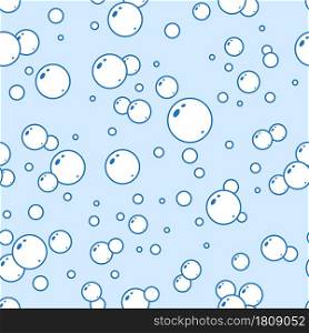 Seamless pattern bubbles. Water air bubble texture, linear soap shampoo foam circles blue background, washing and clean, boiling elements. Decor textile wrapping paper wallpaper vector print or fabric. Seamless pattern bubbles. Water air bubble texture, linear soap foam circles blue background, washing and clean, boiling elements. Decor textile wrapping paper wallpaper vector print or fabric