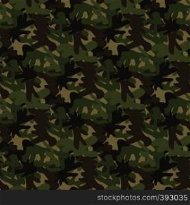 Seamless pattern camouflage background. Vector print in dark forest green colors. Seamless pattern camouflage abstraction print factory vector