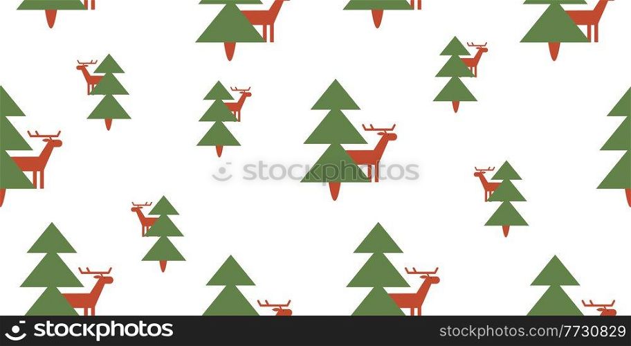 Seamless pattern. Christmas and New Year. A set of festive New Year cliparts. Vector illustration.. Seamless pattern. Christmas and New Year. Vector illustration.