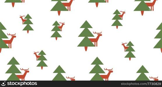 Seamless pattern. Christmas and New Year. A set of festive New Year cliparts. Vector illustration.. Seamless pattern. Christmas and New Year. Vector illustration.