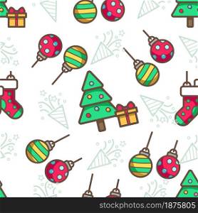 Seamless pattern Christmas tree in Christmas day
