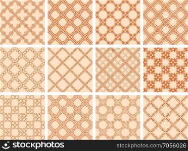 Seamless pattern collection. Set of 12 ornamental seamless wallpaper pattern