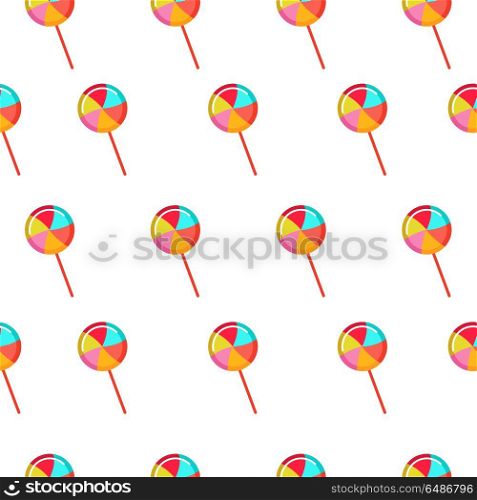 Seamless pattern. Colorful Lollipop. For printing on textiles, p. Seamless pattern. Colorful Lollipop. For printing on textiles, paper. For birthday gift packaging. Vector illustration.