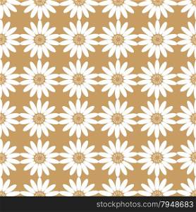 Seamless pattern composed of circular repetitive flowers.