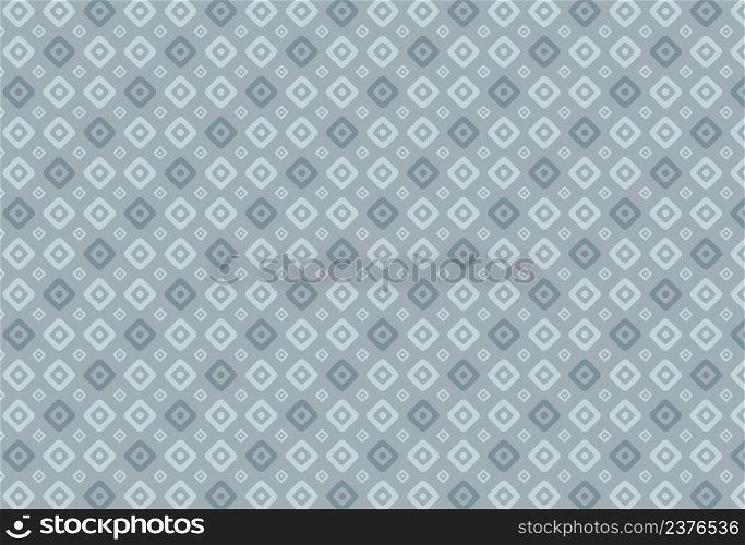 Seamless Pattern Created from Rounded Rhombuses - Abstract Decorative Illustration in Gray-blue Colors, Vector