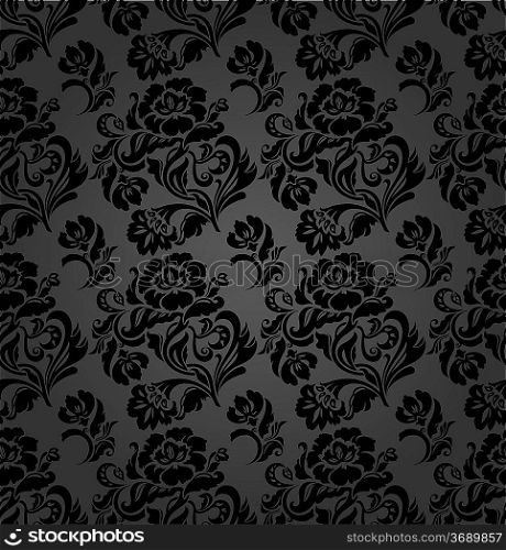 Seamless pattern, curtains floral, vector