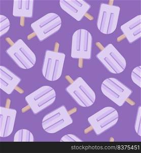 Seamless pattern cute ice cream. Seamless summer pattern with ice cream. Creative childish background. Perfect for kids apparel,fabric, textile, nursery decoration,wrapping paper. Vector Illustration