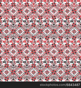 Seamless pattern design inspired by Hungarian traditional embroidery