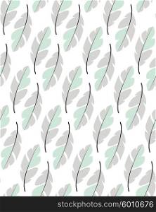 Seamless pattern design with bohemian hand drawn feathers, vector illustration