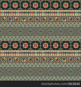 Seamless pattern design with traditional Palestinian embroidery motif