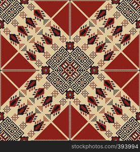 Seamless pattern design with traditional Palestinian embroidery motif