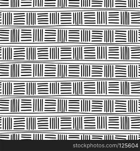Seamless pattern. Doodle ornament. Bands with crossing hatch in ethnic style. Vector illustration. Doodle seamless texture