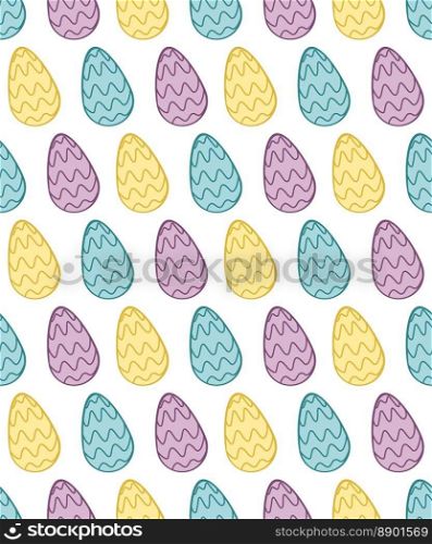 Seamless pattern eggs Easter. Pastel colored vector illustration. Elements For Background, card, poster, coves, postcards, scrapbooking, textile, fabric, craft paper, banners, notebook, fabric.. Seamless pattern eggs Easter. Pastel colored vector illustration. Background For card, poster, cover