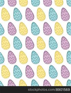 Seamless pattern eggs Easter. Pastel colored vector illustration. Elements For Background, card, poster, coves, postcards, scrapbooking, textile, fabric, craft paper, banners, notebook, fabric.. Seamless pattern eggs Easter. Pastel colored vector illustration. Background For card, poster, cover