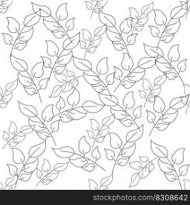 Seamless pattern elegant abstract branches drawn by one line. Vintage Pattern. Geometric ornament. Use for wallpaper, print packaging paper, textiles. Vector illustration.