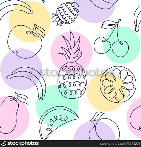 Seamless pattern fith fruits and circles on white background.. pattern fith fruits