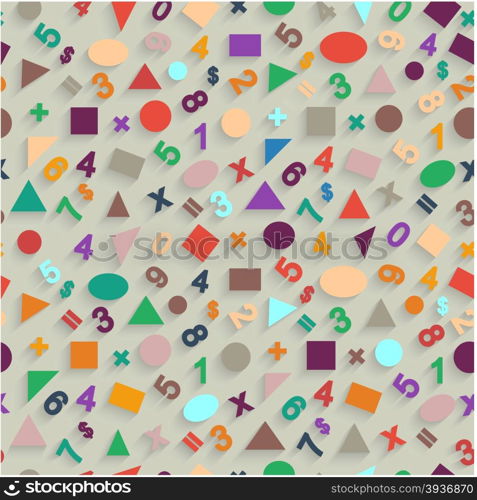 Seamless pattern flat vector of geometric shapes and figures.