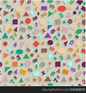 Seamless pattern flat vector of geometric shapes and figures.