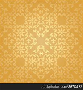 Seamless pattern, floral gold background