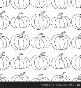 Seamless pattern for Halloween design. Vector illustration in hand draw style. Coloring print with cute pumpkins. Seamless pattern for Halloween design. Vector illustration in hand draw style