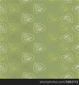 Seamless pattern for natural background. Composed of the contours of the leaves of different color.