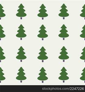 Seamless pattern for new year and Christmas. Spruce on a green background. Background for wrapping paper. Printing on fabric and clothing.