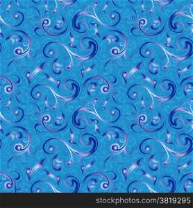 Seamless pattern for winter motifs with blue hues, hand drawing vector illustration