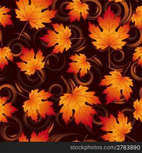 Seamless pattern from autumn leaves(can be repeated and scaled in any size)