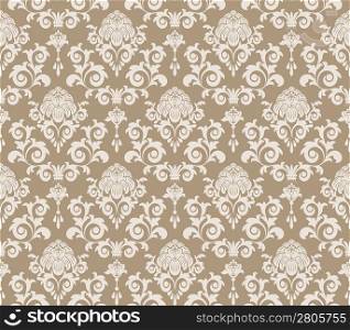 Seamless pattern from beige flowers and leaves(can be repeated and scaled in any size)