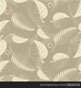 Seamless pattern from beige leaves(can be repeated and scaled in any size)