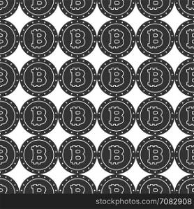 Seamless pattern from Bitcoin coin. Background from Cryptocurrency symbol, icon.