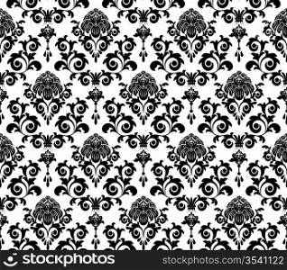Seamless pattern from black and white leaves(can be repeated and scaled in any size)