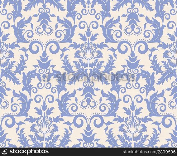 Seamless pattern from blue flowers and leaves(can be repeated and scaled in any size)
