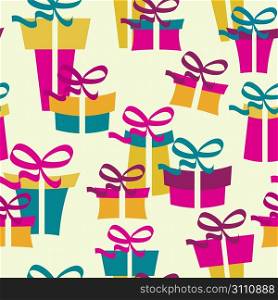 Seamless pattern from christmas gifts (can be repeated and scaled in any size)