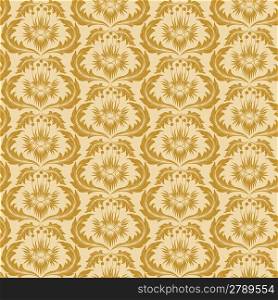 Seamless pattern from fantastic yellow plants(can be repeated and scaled in any size)