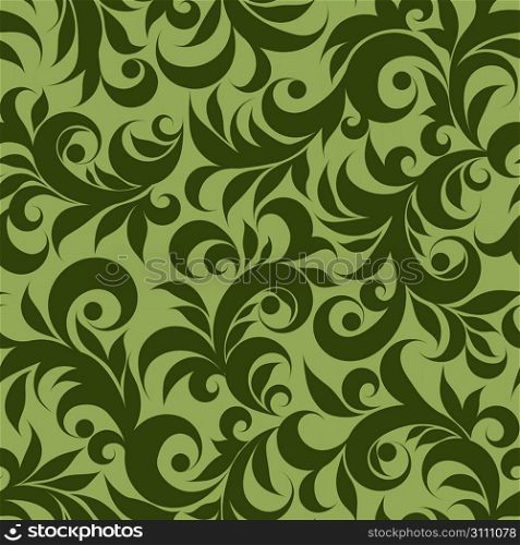 Seamless pattern from green plants(can be repeated and scaled in any size)