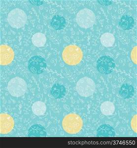Seamless pattern from leaves and dots