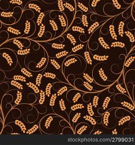 Seamless pattern from orange wheat(can be repeated and scaled in any size)