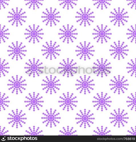 Seamless pattern from pink snowflakes on a white background