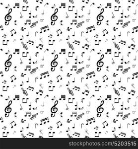 Seamless pattern from Set of musical notes and Treble clef. Vector Illustration. EPS10. Seamless pattern from Set of musical notes and Treble clef. Vect