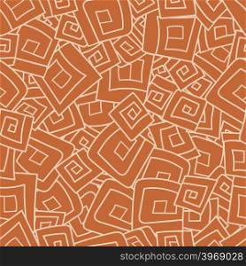 Seamless pattern from squares, spirals, rhombus