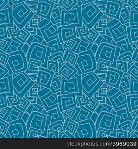 Seamless pattern from squares, spirals, rhombus