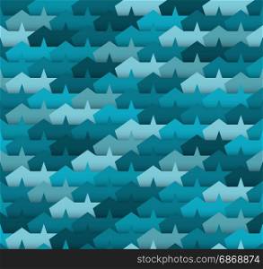 Seamless pattern.. Geometric seamless pattern. Blue abstract background with stars.