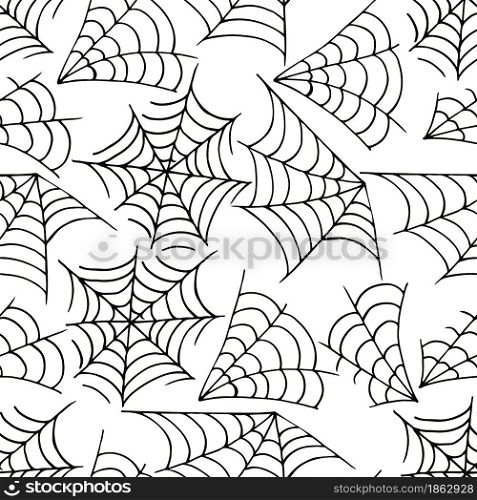 Seamless pattern. Halloween design. Vector illustration in hand draw style. Decorative spider print. Halloween design. Halloween elements, cartoon style