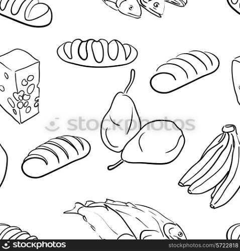seamless pattern-hand drawn food