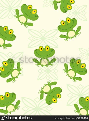 Seamless Pattern Happy Frog