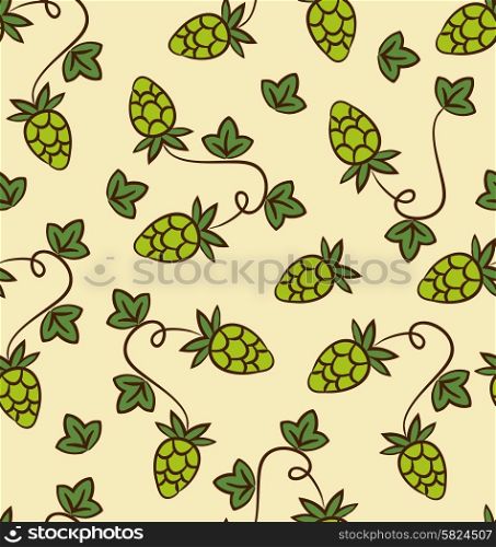 Seamless Pattern Hops Plans as Part Quality Cooking Beer - vector Seamless Pattern Hops Plans as Part Quality Cooking Beer - vector