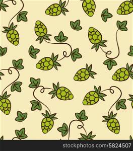 Seamless Pattern Hops Plans as Part Quality Cooking Beer - vector Seamless Pattern Hops Plans as Part Quality Cooking Beer - vector
